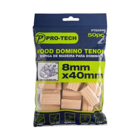 PRO-TECH | DOMINO Tenon 8mm x 40mm Beech Wood | 50 Piece