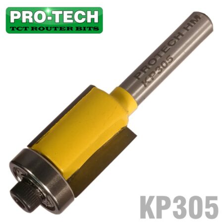 PRO-TECH | Trim Bit 16Mm X 20Mm With Bottom Bearing 1/4' Shank