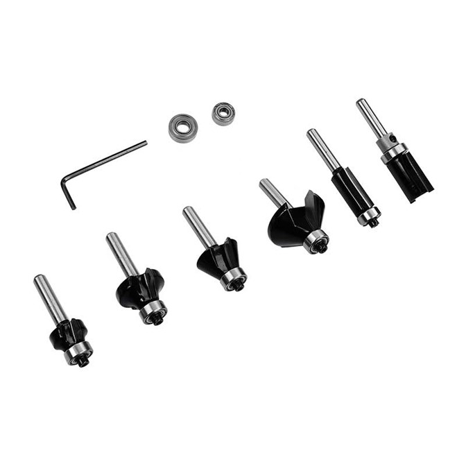 BOSCH Router Bit Set 6 Piece Trim & Edging Application 1/4" Shank
