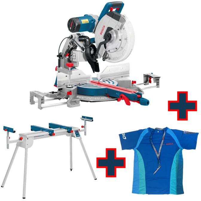 BOSCH | Mitre Saw + FREE STAND + HAMPER | GCM 12 GDL - Top Dog Tool Shop