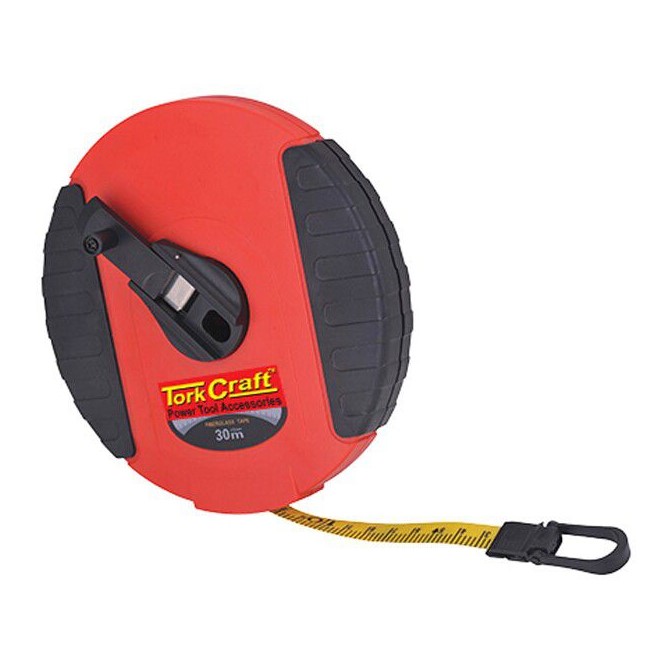 ME06030 TORK CRAFT Fiberglass Measuring Tape 30m X 13mm in Heavy Duty Abs Case
