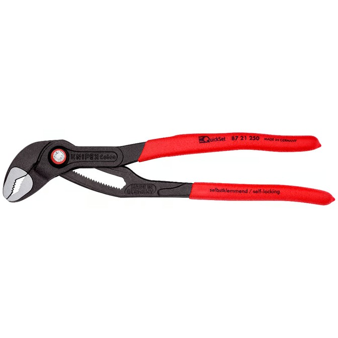 KNIPEX Cobra® QuickSet High-Tech Water Pump Pliers 87 21 250 KNIPEX Cobra® QuickSet High-Tech Water Pump Pliers