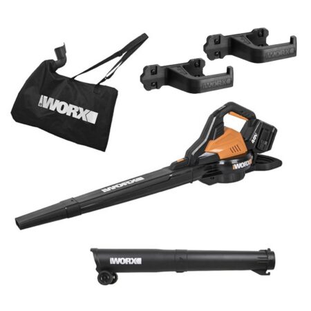 WORX 40V MAX Cordless Blower Vac TOOL ONLY WG583E.9 | Plus FREE WA0139 Hang It