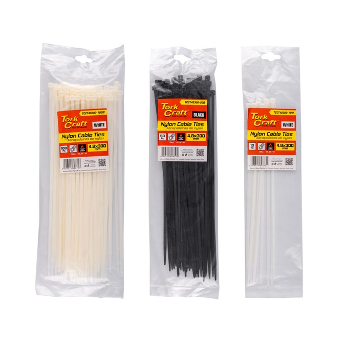 TCNYCABTIES300MM Tork Craft Nylon Cable Ties 300mm