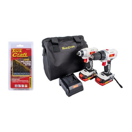 TORK CRAFT 20V Drill & Impact Driver Kit With Bit Set