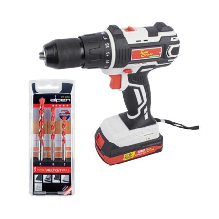 TORK CRAFT 20V Impact Drill Driver With Multicut Bit Set