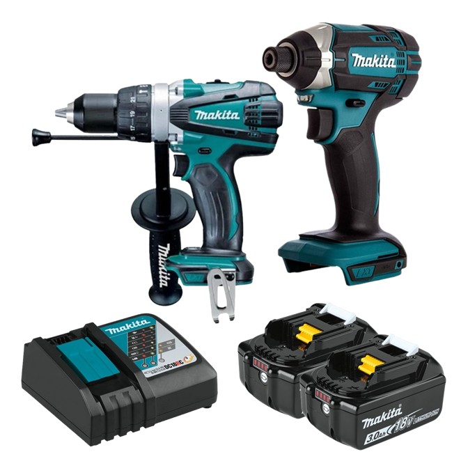 MAK-KIT1 Makita Cordless Hammer Driver Drill & Impact Driver Combo