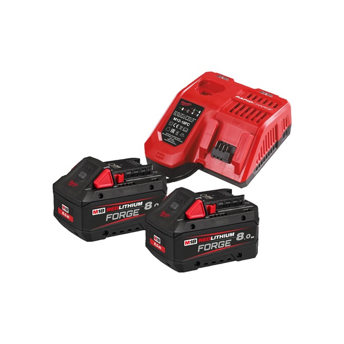 MILWAUKEE M18 FORGE Batteries & Charger Kit 8.0 Ah MILWAUKEE M18 FORGE Batteries & Charger Kit 8.0Ah
