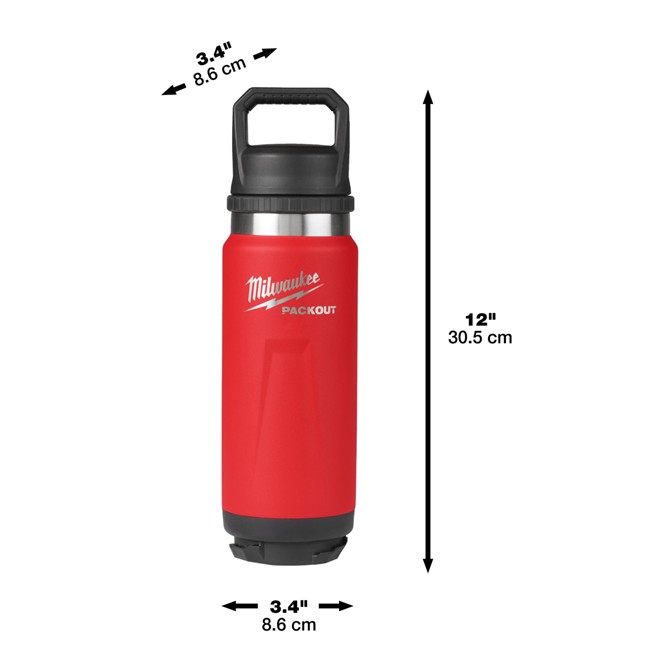 MILWAUKEE PACKOUT 710ml Bottle Chug Lid Red 2