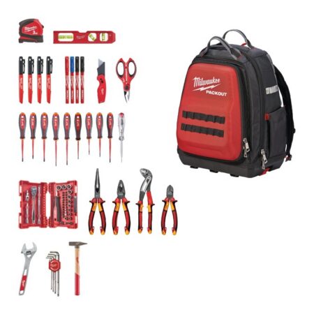 MILWAUKEE PACKOUT Backpack With Electrician Set