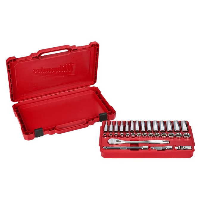 MILWAUKEE PACKOUT Ratchet & Socket Set 32-Piece 3