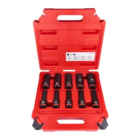 MILWAUKEE Impact Socket Set Deep 1/2" 10-Piece